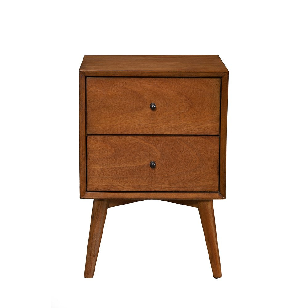 Alpine Furniture - Flynn Mid Century Modern 2 Drawer Nightstand, Acorn - 966-02 view 5