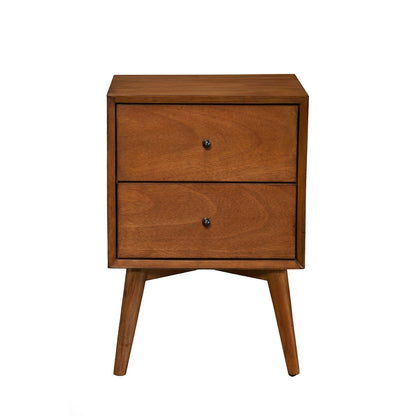 Alpine Furniture - Flynn Mid Century Modern 2 Drawer Nightstand, Acorn - 966-02 view 5