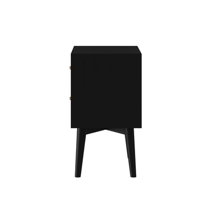 Alpine Furniture - Flynn Mid Century Modern 2 Drawer Nightstand, Black - 966BLK-02 view 4