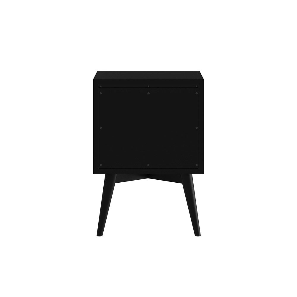 Alpine Furniture - Flynn Mid Century Modern 2 Drawer Nightstand, Black - 966BLK-02 view 5
