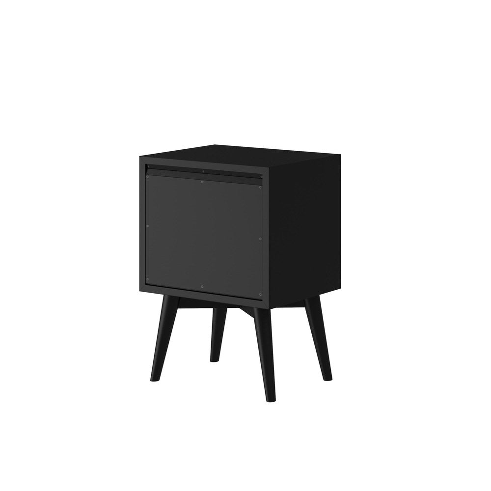 Alpine Furniture - Flynn Mid Century Modern 2 Drawer Nightstand, Black - 966BLK-02 view 6