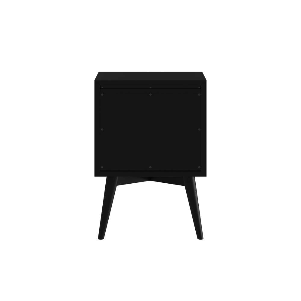 Alpine Furniture - Flynn Mid Century Modern 2 Drawer Nightstand, Black - 966BLK-02 veiw 4