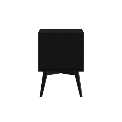 Alpine Furniture - Flynn Mid Century Modern 2 Drawer Nightstand, Black - 966BLK-02 veiw 4