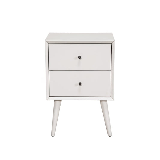 Alpine Furniture - Flynn Mid Century Modern 2 Drawer Nightstand, White - 966-W-02 view 1