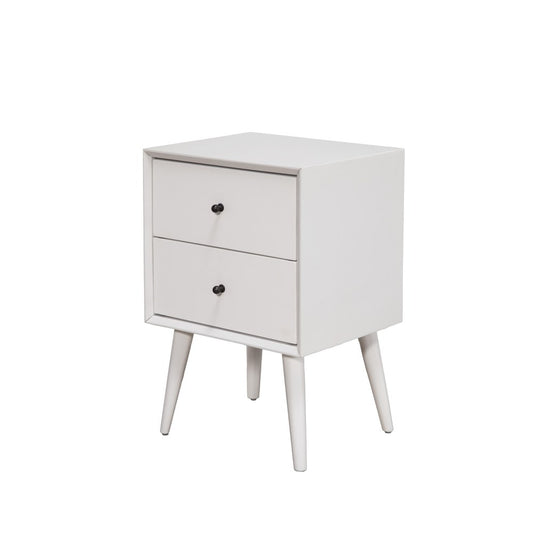 Alpine Furniture - Flynn Mid Century Modern 2 Drawer Nightstand, White - 966-W-02 view 2