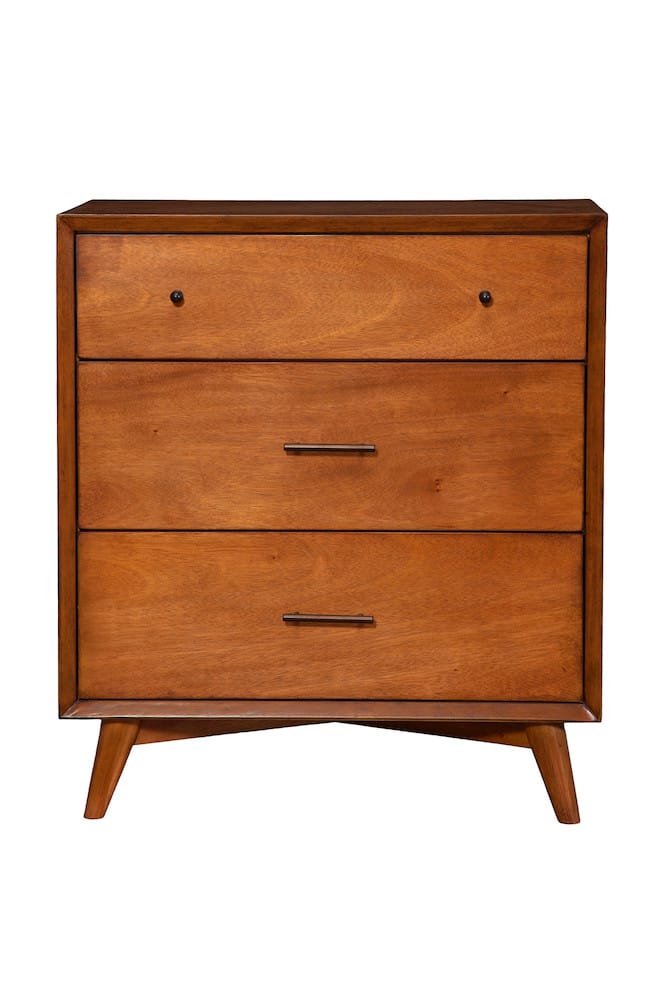 Alpine Furniture - Flynn Mid Century Modern 3 Drawer Small Chest, Acorn - 966-04 view 1