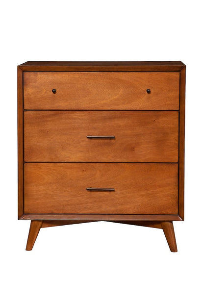 Alpine Furniture - Flynn Mid Century Modern 3 Drawer Small Chest, Acorn - 966-04 view 1