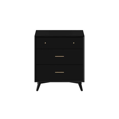 Alpine Furniture - Flynn Mid Century Modern 3 Drawer Small Chest, Black - 966BLK-04 veiw 1
