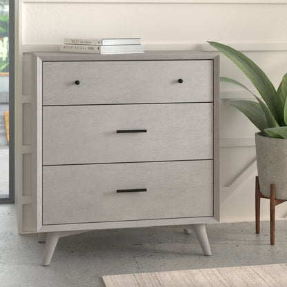 Alpine Furniture - Flynn Mid Century Modern 3 Drawer Small Chest, Gray - 966G-04 view 5