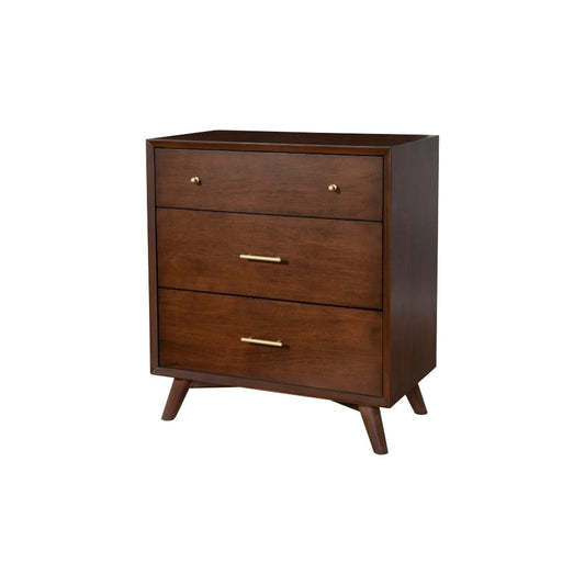 Alpine Furniture - Flynn Mid Century Modern 3 Drawer Small Chest, Walnut - 966WAL-04 view 1
