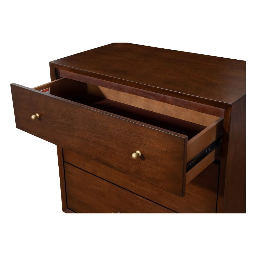 Alpine Furniture - Flynn Mid Century Modern 3 Drawer Small Chest, Walnut - 966WAL-04 view 3