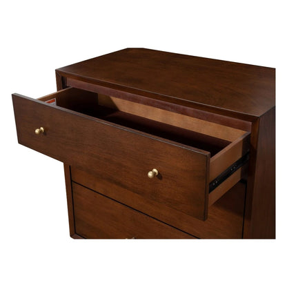Alpine Furniture - Flynn Mid Century Modern 3 Drawer Small Chest, Walnut - 966WAL-04 view 3