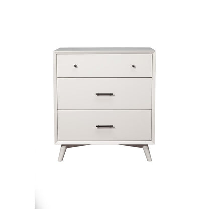 Alpine Furniture - Flynn Mid Century Modern 3 Drawer Small Chest, White - 966-W-04 view 1