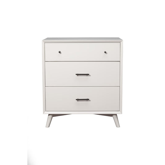 Alpine Furniture - Flynn Mid Century Modern 3 Drawer Small Chest, White - 966-W-04 view 1