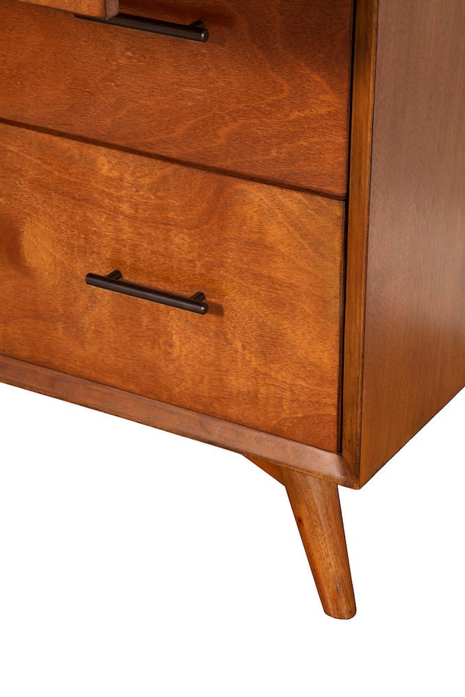 Alpine Furniture - Flynn Mid Century Modern 4 Drawer Multifunction Chest w/Pull Out Tray, Acorn - 966-05 view 2