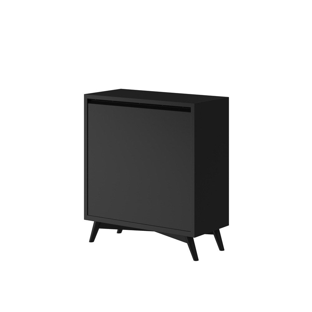 Alpine Furniture - Flynn Mid Century Modern 4 Drawer Multifunction Chest w/Pull Out Tray, Black - 966BLK-05
 view 6