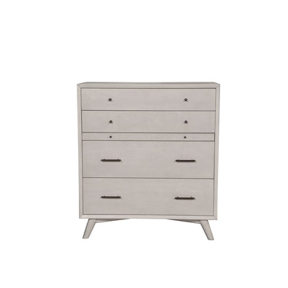 Alpine Furniture - Flynn Mid Century Modern 4 Drawer Multifunction Chest w/Pull Out Tray, Gray - 966G-05 view 2