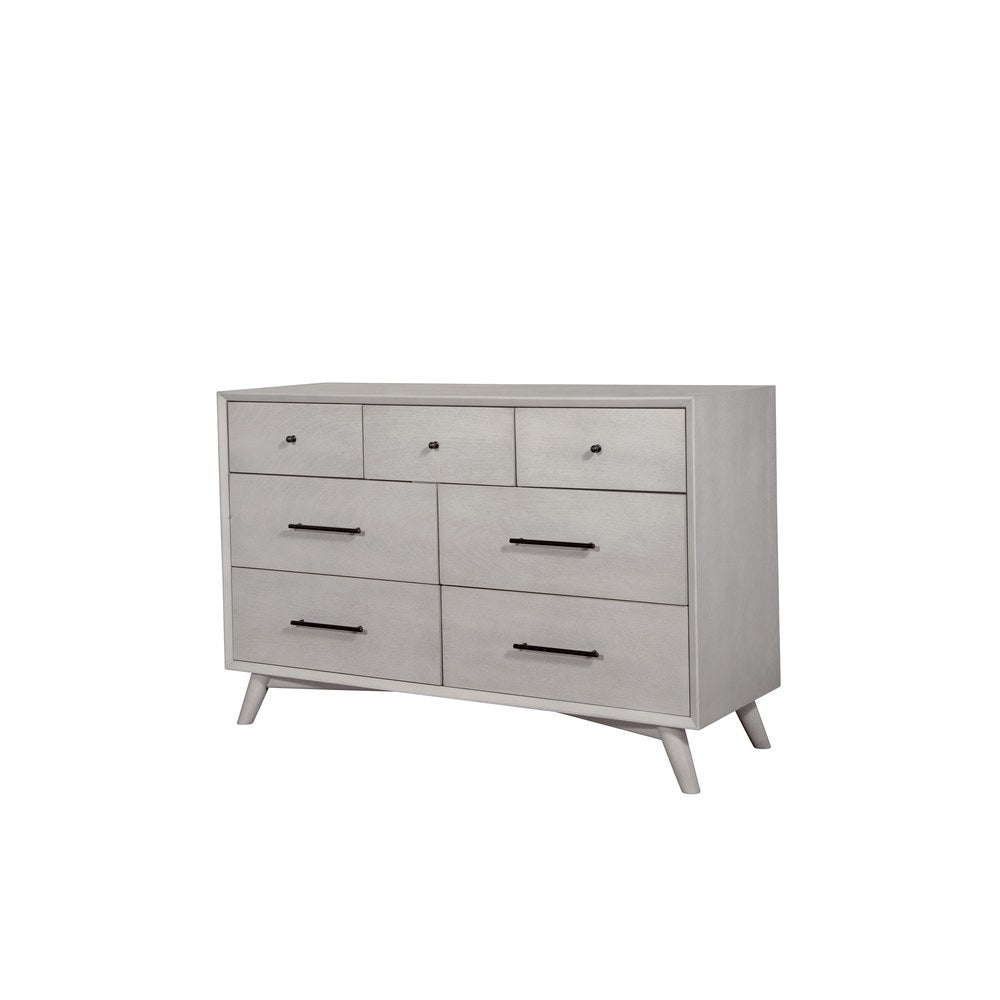 Alpine Furniture - Flynn Mid Century Modern 7 Drawer Dresser, Gray - 966G-03 view 2