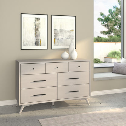 Alpine Furniture - Flynn Mid Century Modern 7 Drawer Dresser, Gray - 966G-03 view 4
