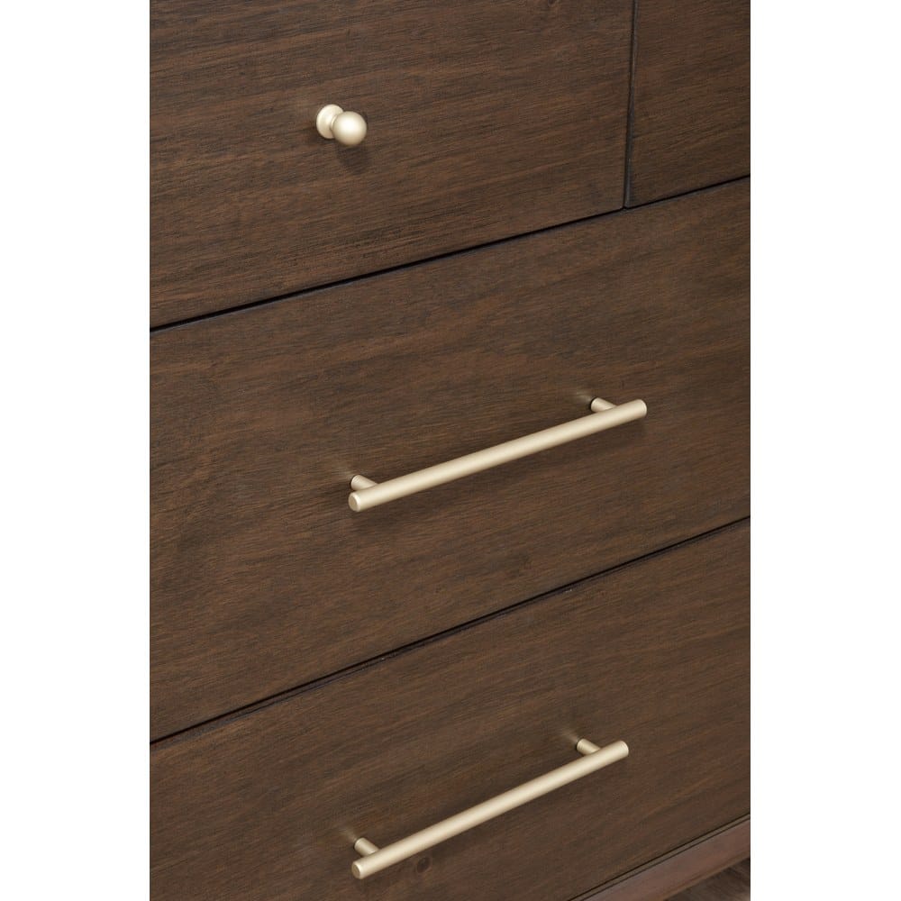 Alpine Furniture - Flynn Mid Century Modern 7 Drawer Dresser, Walnut - 966WAL-03 view 3