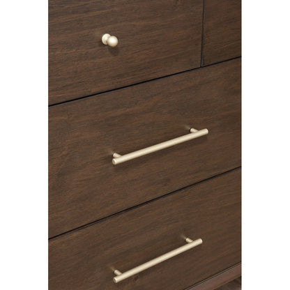 Alpine Furniture - Flynn Mid Century Modern 7 Drawer Dresser, Walnut - 966WAL-03 view 3