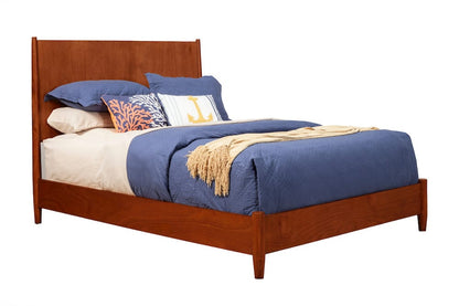 Alpine Furniture - Flynn Mid Century Modern Full Size Panel Bed, Acorn - 966-08F view 1