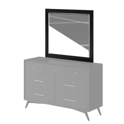 Alpine Furniture - Flynn Mid Century Modern Mirror, Black - 966BLK-06 view 2