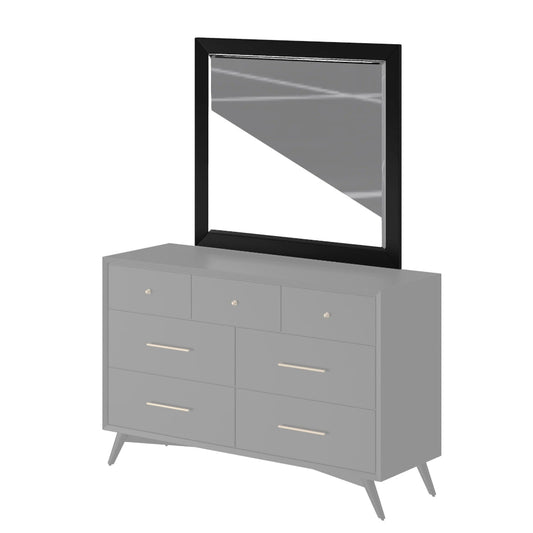 Alpine Furniture - Flynn Mid Century Modern Mirror, Black - 966BLK-06 view 2