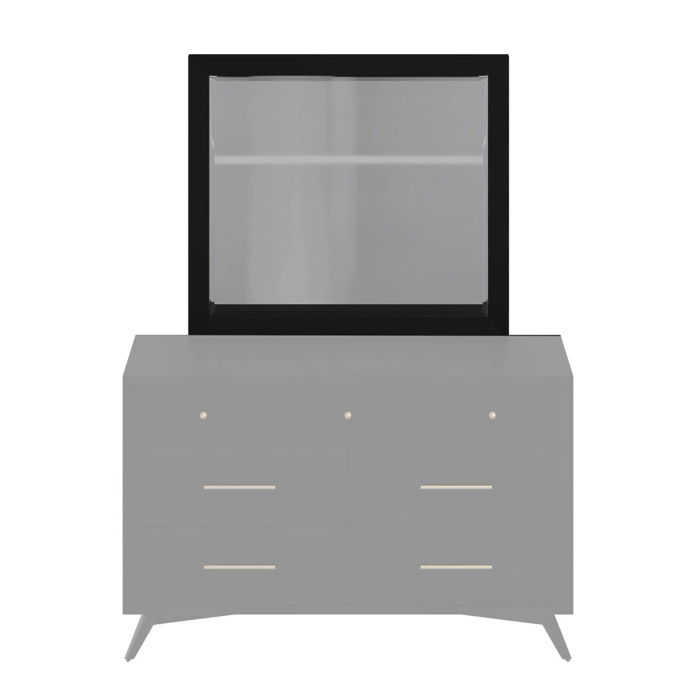 Alpine Furniture - Flynn Mid Century Modern Mirror, Black - 966BLK-06 view 3