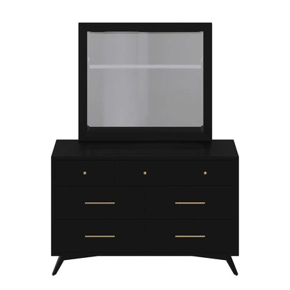 Alpine Furniture - Flynn Mid Century Modern Mirror, Black - 966BLK-06 veiw 2