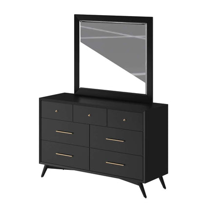 Alpine Furniture - Flynn Mid Century Modern Mirror, Black - 966BLK-06 veiw 3