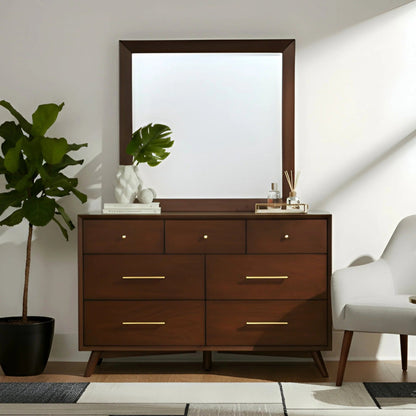 Alpine Furniture - Flynn Mid Century Modern Mirror, Walnut - 966WAL-06view 4