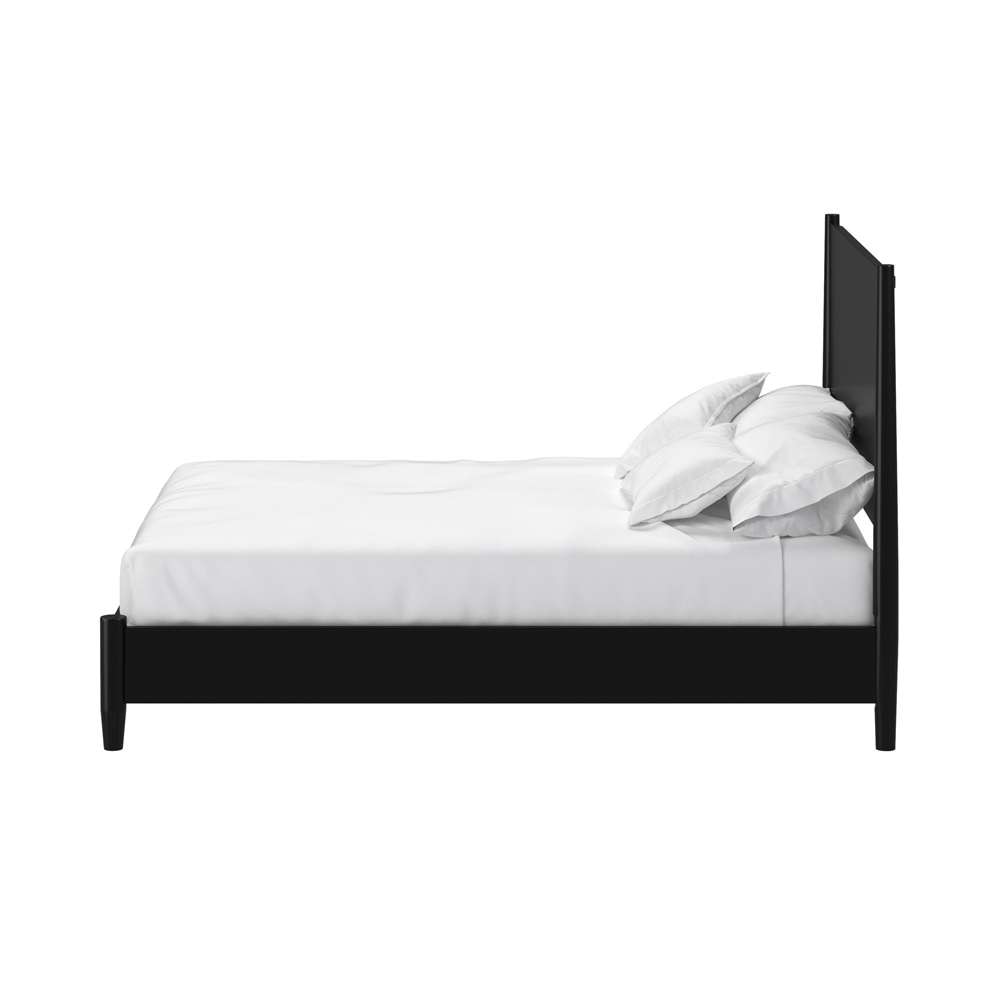 Alpine Furniture - Flynn Mid Century Modern Queen Panel Bed, Black - 966BLK-01Q veiw 3