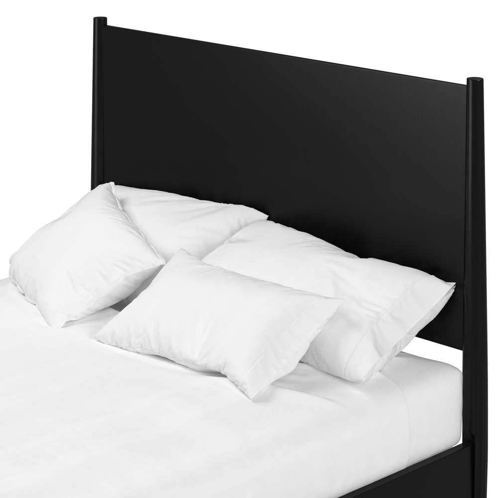 Alpine Furniture - Flynn Mid Century Modern Queen Panel Bed, Black - 966BLK-01Q veiw 4