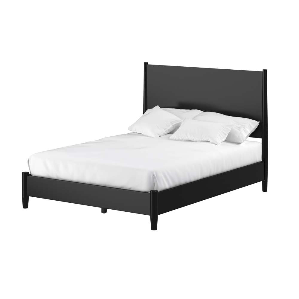Alpine Furniture - Flynn Mid Century Modern Standard King Panel Bed, Black - 966BLK-07EK veiw 5