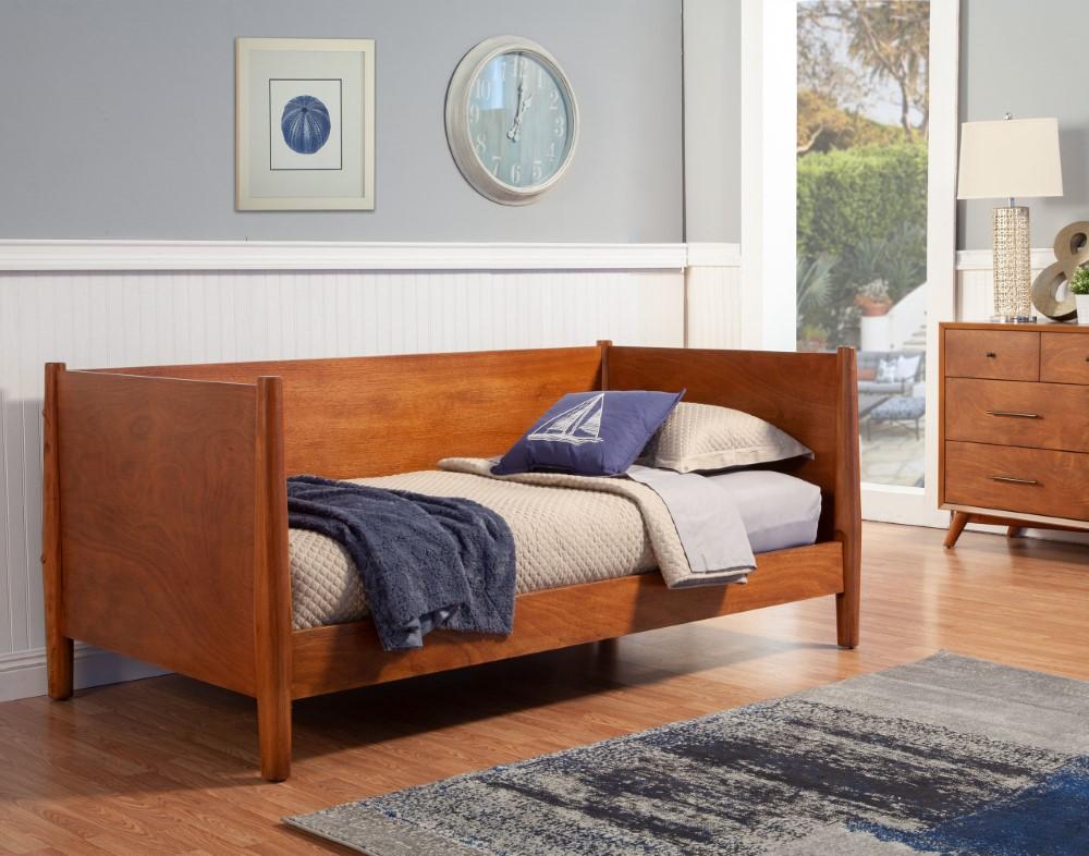 Alpine Furniture - Flynn Mid Century Modern Twin Size Day Bed, Acorn - 966-09T veiw 2