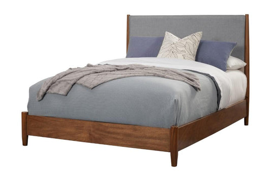 Alpine Furniture - Flynn Mid Century Modern Two Tone California King Panel Bed, Acorn/Grey - 999-07CK veiw 1