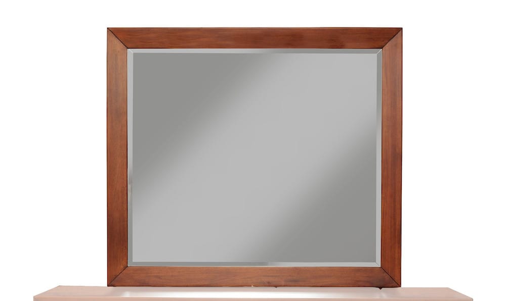 Alpine Furniture - Flynn Mid Century Modern Two Tone Mirror, Acorn/White - 999-06 view 1