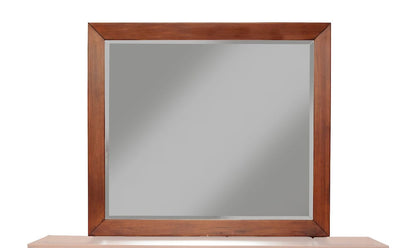 Alpine Furniture - Flynn Mid Century Modern Two Tone Mirror, Acorn/White - 999-06 view 1