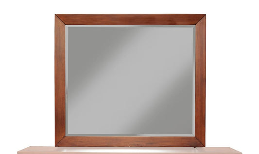 Alpine Furniture - Flynn Mid Century Modern Two Tone Mirror, Acorn/White - 999-06 view 1