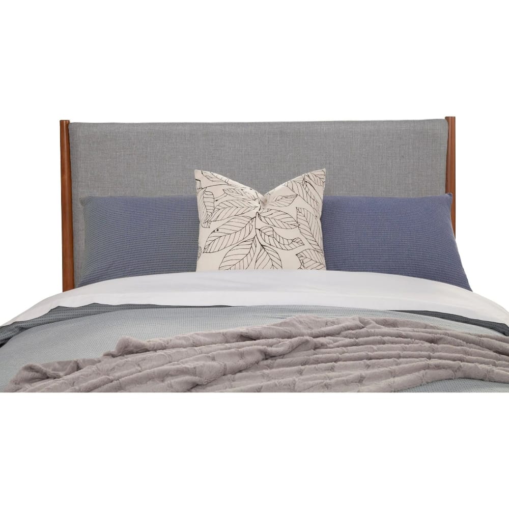 Alpine Furniture - Flynn Mid Century Modern Two Tone Queen Panel Bed, Acorn/Grey - 999-01Q view 4