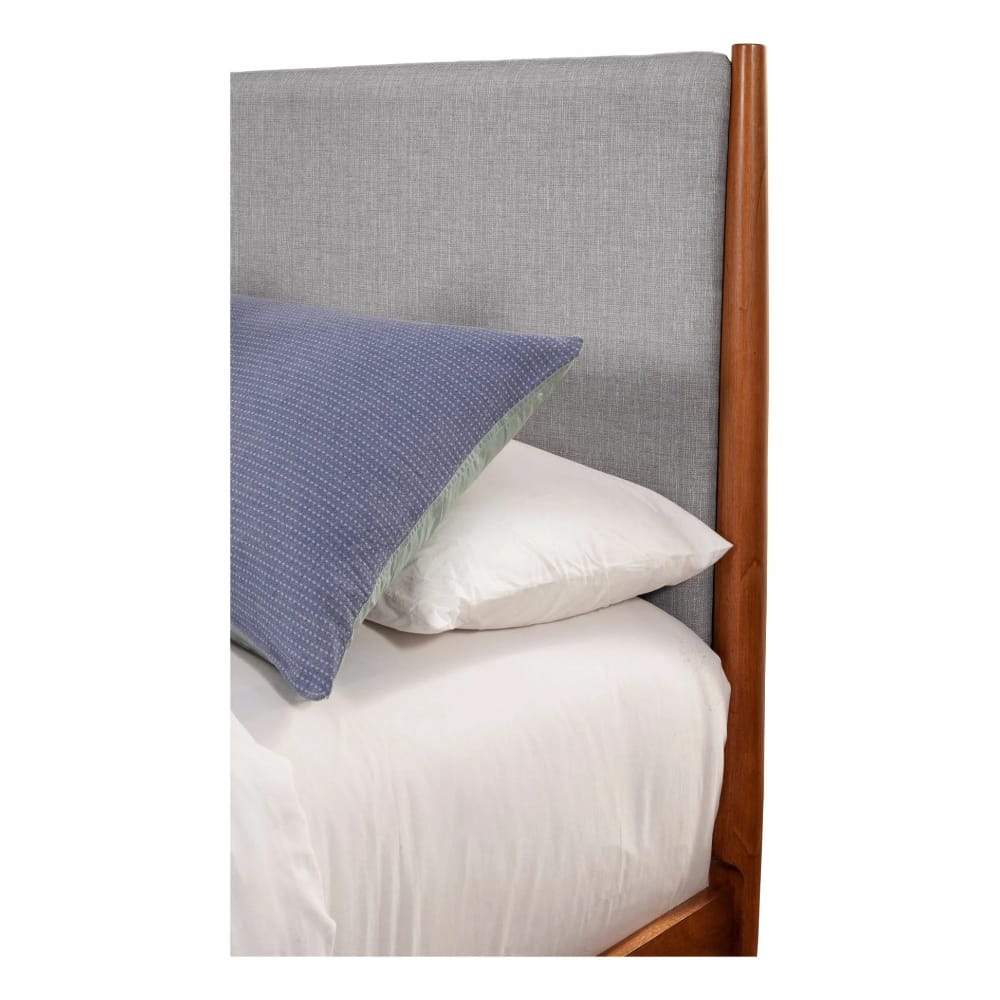 Alpine Furniture - Flynn Mid Century Modern Two Tone Queen Panel Bed, Acorn/Grey - 999-01Q view 5