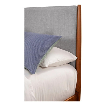 Alpine Furniture - Flynn Mid Century Modern Two Tone Queen Panel Bed, Acorn/Grey - 999-01Q view 5