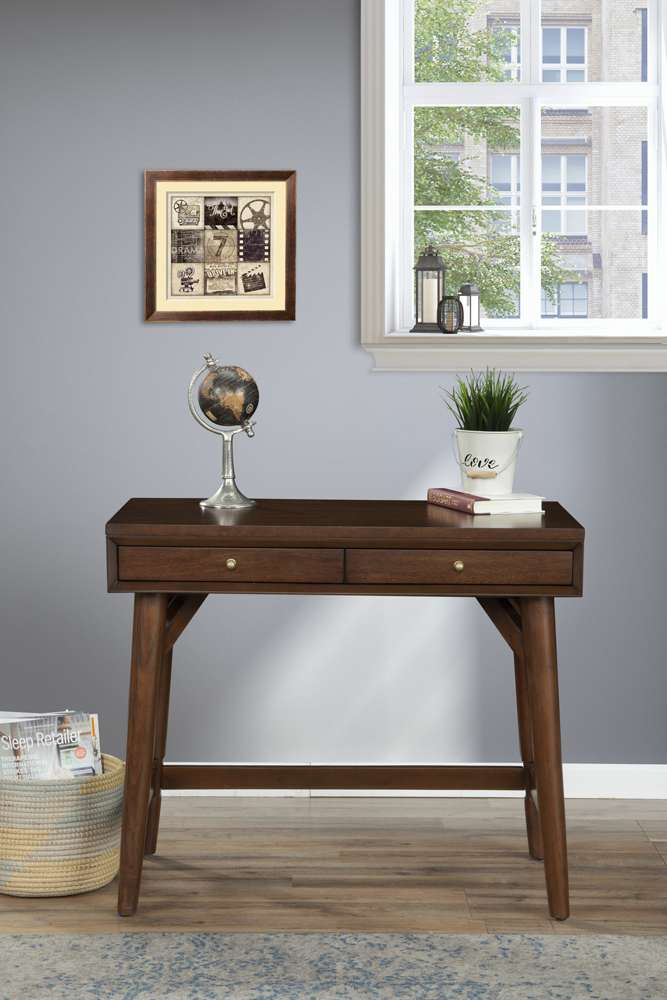 Alpine Furniture - Flynn Mini Desk, Walnut - 966WAL-65 veiw 2
