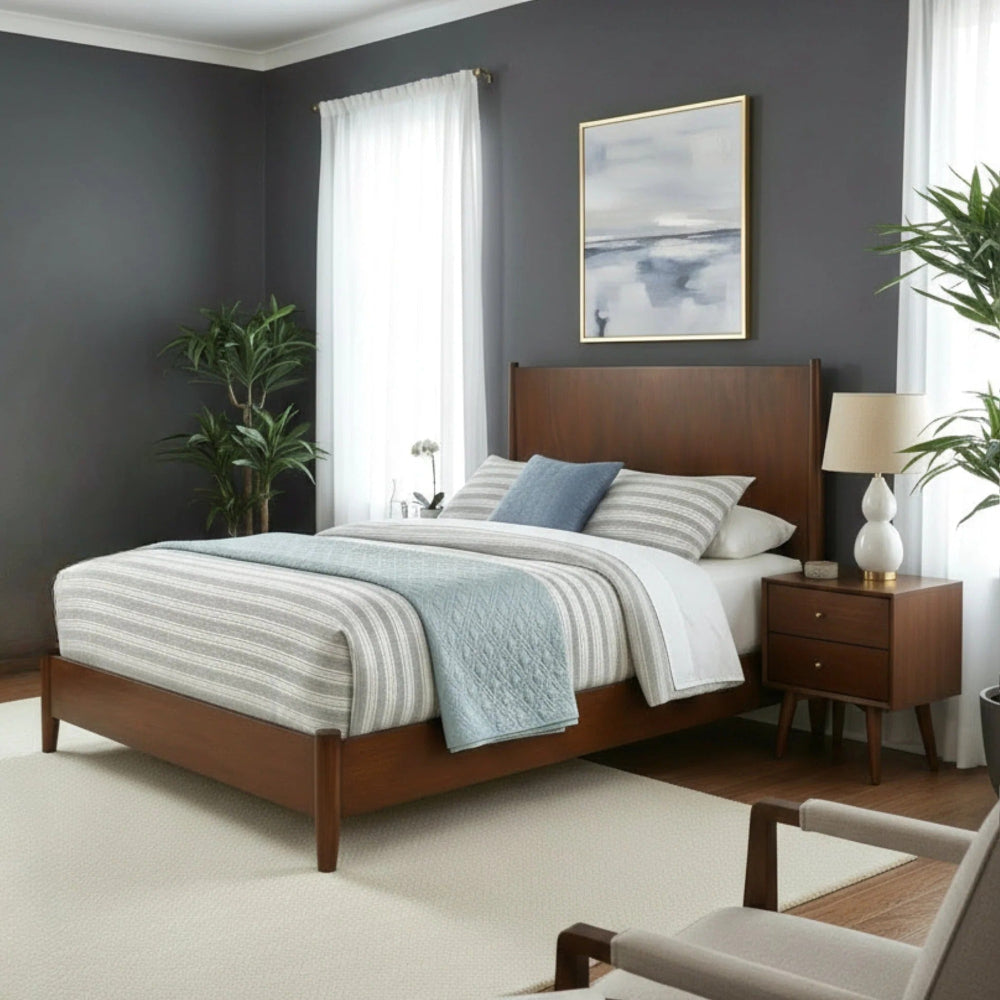 Alpine Furniture - Flynn Queen Platform Bed, Walnut - 766WAL-01Q view 9