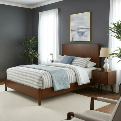 Alpine Furniture - Flynn Queen Platform Bed, Walnut - 766WAL-01Q view 9