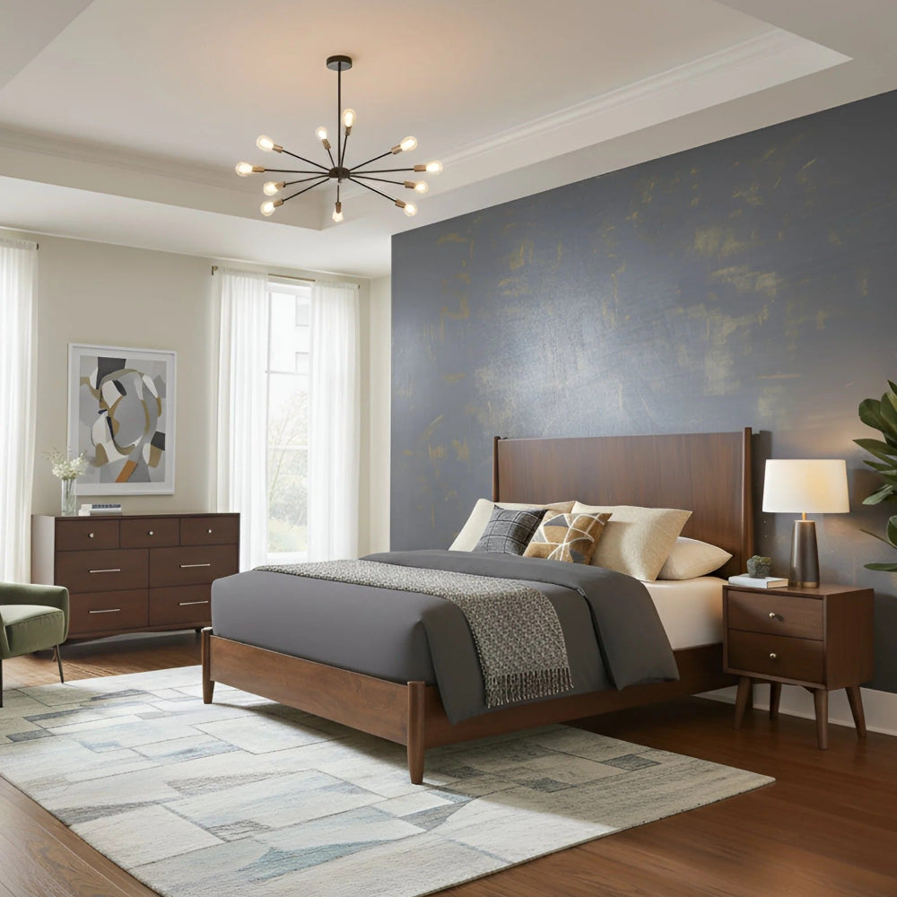Alpine Furniture - Flynn Queen Platform Bed, Walnut - 766WAL-01Q view 10