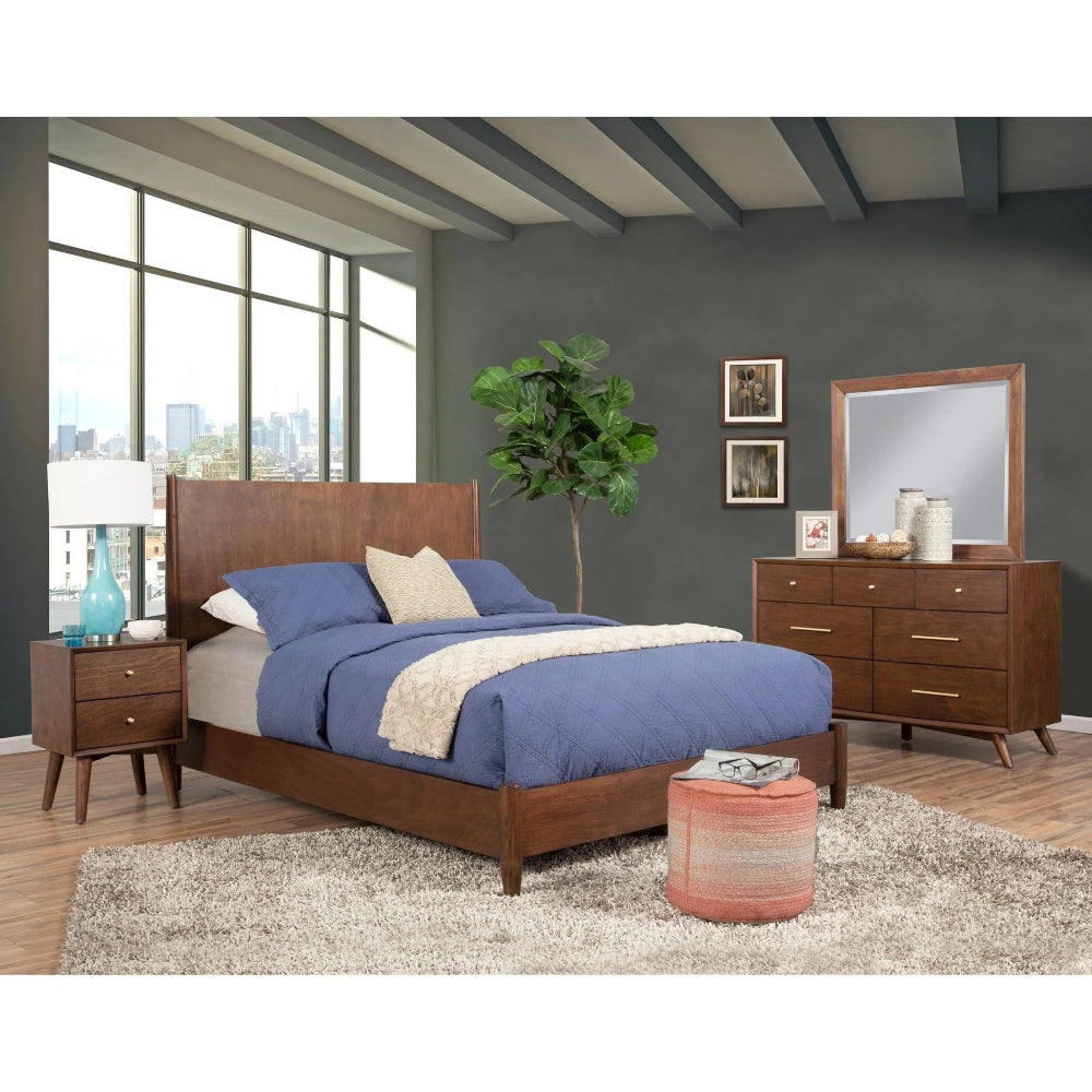 Alpine Furniture - Flynn Queen Platform Bed, Walnut - 766WAL-01Q view 11