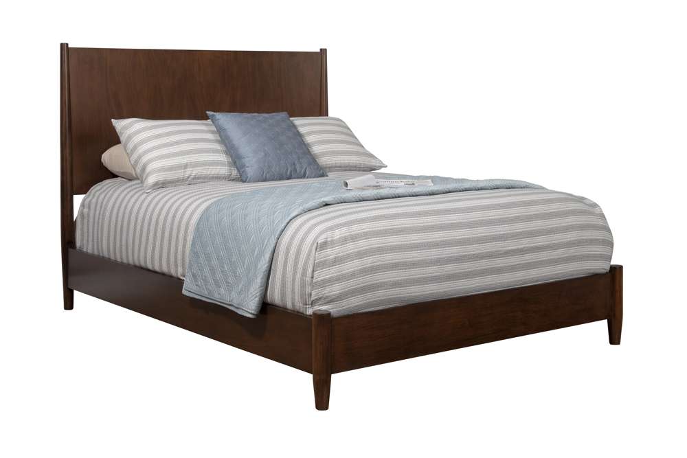 Alpine Furniture - Flynn Queen Platform Bed, Walnut - 766WAL-01Q veiw 2
