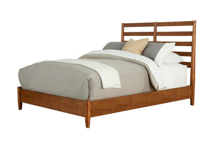 Alpine Furniture - Flynn Retro Queen Bed, w/Slat Back Headboard, Acorn - 1066-21Q veiw 1
